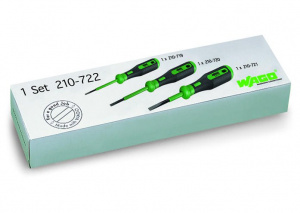 210-722 Набор рабочих инструментов с частично изолированным лезвием; Тип 1, ножевой контакт 2,5 x 0,4 мм; Тип 2, ножевой контакт 3,5 x 0,5 мм; Тип 3, ножевой контакт 5,5 x 0,8 мм