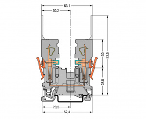 769-156 2-контактные базовые клеммы; для DIN-рейки 35 x 15 и 35 x 7,5