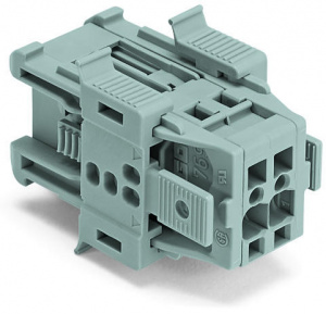 769-602/006-000 1-проводная вилка; Защелкивающийся фланец; 4 mm2; Шаг контактов 5 мм; 2-пол.