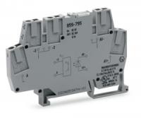 859-795 Модуль оптопары; Номинальное входное напряжение: 5 В пост.тока; Диапазон выходного напряжения: 3 - 30 В пост.тока; Предельный длительный ток: 0,1 А; 2-проводное подключение; Частота: 10 кГц; Ширина модуля: 6 мм