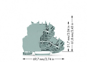 2000-2201/099-000 Двухуровневые клеммы; Проходные / проходные клеммы; с торцевой пластиной; L/L; без нанесения маркировки; для DIN-рейки 35 x 15 и 35 x 7,5; 1 мм2; Push-in CAGE CLAMP