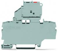 2002-1911/1000-542 2-проводные клеммы с предохранителем; с поворотным патроном предохранителя; с дополнительной позицией для перемычки; для миниатюрных метрических предохранителей 5 х 20 мм; со светодиодной индикацией перегорания предохранителя; 30 – 65 В