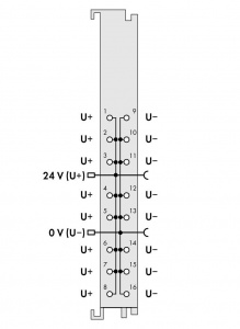 750-1607 Распределение потенциалов; 8-канальный 24 В/8-канальный 0 В