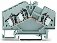 281-631 3-проводные проходные клеммы; 4 mm2; центральная маркировка; для DIN-рейки 35 x 15 и 35 x 7,5; CAGE CLAMP