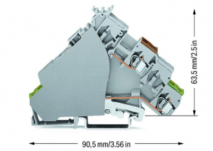 280-586 2-проводные клеммы питания исполнительного устройства; с цветн. отверст. для ввода проводников; 2,5 мм2; CAGE CLAMP