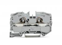 2016-1201 2-проводные проходные клеммы; 16 мм2; подходят для исполнений Ex e II; боковая и центральная маркировка; для DIN-рейки 35 x 15 и 35 x 7,5; Push-in CAGE CLAMP