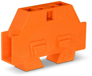 262-326 Компактные 2-проводные концевые клеммы; без кнопок; без проходной защелкивающейся ножки для крепления; для клеммных колодок с защелкивающимися монтажными ножками; 4 mm2; CAGE CLAMP