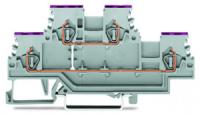 279-508 Двухуровневые клеммы; 4-проводные проходные клеммы; L:; внутреннее объединение; ввод проводника с фиолетовой маркировкой; для DIN-рейки 35 x 15 и 35 x 7,5; 1,5; CAGE CLAMP