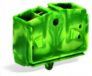 264-347 4-проводные клеммы; без кнопок; с защелкивающейся монтажной ножкой; для толщины пластины 0,6 - 1,2 мм; Крепежное отверстие 3,5 мм 2; 2,5 мм2; CAGE CLAMP