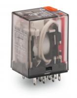 858-151 Базовое реле; Номинальное входное напряжение: 230 В перем.тока; 4 перекидных контакта; Предельный длительный ток: 5 А; с ручным управлением; Ширина модуля: 22 мм; 25 мм высотой