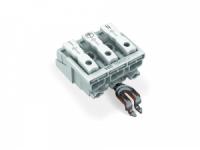 294-5313 Соединитель для светильников; нажимная кнопка, внешняя; с защелкивающимся заземляющим контактом углового исполнения; N-PE-L; 3-пол.; Стор. свет.: для одножильных проводников; Инст. стор.: для всех типов проводников; макс. 2,5 мм2; Темп. окруж. ср