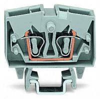 264-701 2-проводные миниатюрные проходные клеммы; 2,5 мм2; с возможностью тестирования; центральная маркировка; для рейки DIN-15; CAGE CLAMP