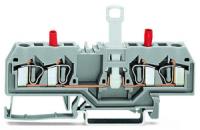 281-666 4-проводные клеммы с размыкателем / тестовые клеммы; с защищенными от случайных прикосновений тестовыми разъемами; для DIN-рейки 35 x 15 и 35 x 7,5; 4 mm2; CAGE CLAMP