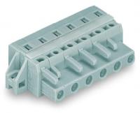 231-206/027-000 1-проводниковая розетка; зажимное кольцо; 2,5 мм2; Шаг контактов 7,5 мм; 6-пол.