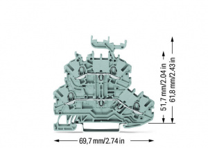 2000-2231 Двухуровневые клеммы; Проходные / проходные клеммы; L/L; с нанесением маркировки; для DIN-рейки 35 x 15 и 35 x 7,5; 1 мм2; Push-in CAGE CLAMP