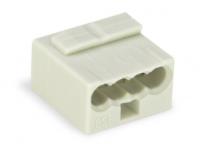 243-304 Соединитель MICRO PUSH WIRE для распределительных коробок; для одножильных проводников; 2 0,8 мм; 4-проводн.; светло-серый корпус; светло-серая крышка; макс. рабочая темп. окр. среды 60 °C