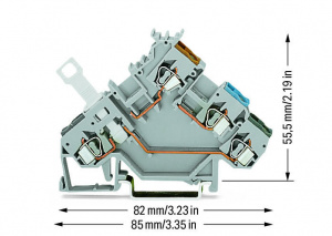 280-563 3-проводные клеммы с датчиком; с цветн. отверст. для ввода проводников; 2,5 мм2; CAGE CLAMP