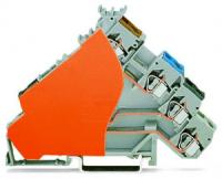 280-588/280-323 4-проводные клеммы с датчиком; для датчиков PNP-переключения (положительного); для штекерных предохранителей; с оранжевой торцевой пластиной; с цветн. отверст. для ввода проводников; 2,5 мм2; CAGE CLAMP