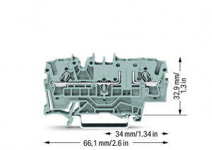 2002-1661 2-проводные базовые клеммы; для DIN-рейки 35 x 15 и 35 x 7,5; 2,5 мм2; Push-in CAGE CLAMP