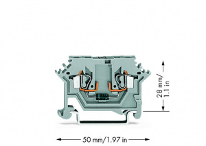280-613/281-410 Компонентная клемма; 2-проводн.; с диодом 1N4007; анод слева; для DIN-рейки 35 x 15 и 35 x 7,5; 2,5 мм2; CAGE CLAMP