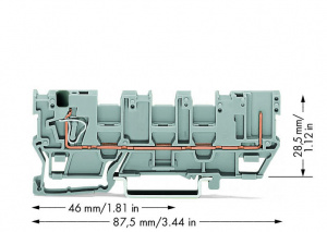 769-214 1-проводные / 1-контактные базовые клеммы; с 3 позициями для перемычки; для DIN-рейки 35 x 15 и 35 x 7,5; 4 mm2; CAGE CLAMP