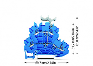 2002-2239 Двухуровневые клеммы; 4-проводные проходные клеммы; N'; с нанесением маркировки; Для исполнений Ex e II и Ex i; внутреннее объединение; ввод проводника с фиолетовой маркировкой; для DIN-рейки 35 x 15 и 35 x 7,5; 2,5 мм2; Push-in CAGE CLAMP