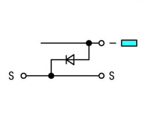 280-562/281-411 2-пров. клеммы для исполн. устройств; с диодом с накоплением заряда 1N4007; с цветн. отверст. для ввода проводников; 2,5 мм2; CAGE CLAMP
