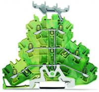 2002-3237 Трехуровневые клеммы; 6-проводные клеммы с заземлением; PE; с нанесением маркировки; подходят для исполнений Ex e II; внутреннее объединение; для DIN-рейки 35 x 15 и 35 x 7,5; 2,5 мм2; Push-in CAGE CLAMP