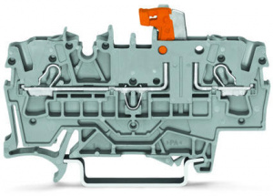 2002-1671/401-000 2-проводные клеммы с размыкателем / тестовые клеммы; с механической блокировкой; с возможностью тестирования; оранжевый размыкатель; для DIN-рейки 35 x 15 и 35 x 7,5; 2,5 мм2; Push-in CAGE CLAMP