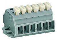 261-426/331-000 2-проводные клеммные колодки; 6-пол.; с одной стороны с нажимными кнопками; с крепежными фланцами; для винтового или аналогичных типов крепления; Крепежное отверстие 3,2 мм 2; 2,5 мм2; CAGE CLAMP
