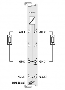 750-556 2-канальный аналоговый выход; 10 В