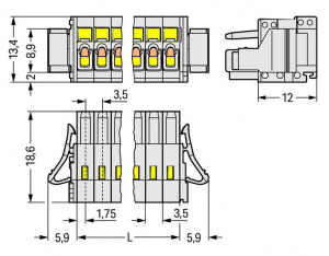 734-124/037-000 1-проводниковая розетка; 100% защита от неправильного подсоединения; Фиксирующий рычаг; 1,5; Шаг контактов 3,5 мм; 24-пол.