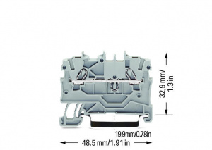 2000-1201 2-проводные проходные клеммы; 1 мм2; подходят для исполнений Ex e II; боковая и центральная маркировка; для DIN-рейки 35 x 15 и 35 x 7,5; Push-in CAGE CLAMP