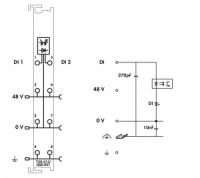 750-412/000-001 2-канальный дискретный вход; 48 В постоянного тока; 3 мс; Без силовых контактных перемычек
