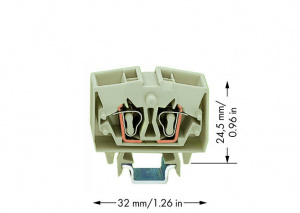 264-220 4-проводные миниатюрные проходные клеммы; 2,5 мм2; с возможностью тестирования; подходят для исполнений Ex e II; центральная маркировка; для рейки DIN-15; CAGE CLAMP