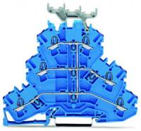 2002-3239 Трехуровневые клеммы; 6-проводные проходные клеммы; N;; с нанесением маркировки; Для исполнений Ex e II и Ex i; внутреннее объединение; ввод проводника с фиолетовой маркировкой; для DIN-рейки 35 x 15 и 35 x 7,5; 2,5 мм2; Push-in CAGE CLAMP