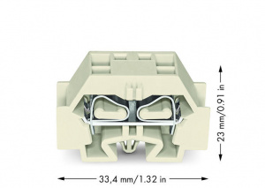 262-280 4-проводные клеммы; подходят для исполнений Ex e II; без кнопок; с защелкивающейся монтажной ножкой; для толщины пластины 0,6 - 1,2 мм; Крепежное отверстие 3,5 мм 2; 4 mm2; CAGE CLAMP
