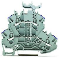 2002-2238 Двухуровневые клеммы; 4-проводные проходные клеммы; L:; с нанесением маркировки; подходят для исполнений Ex e II; внутреннее объединение; ввод проводника с фиолетовой маркировкой; для DIN-рейки 35 x 15 и 35 x 7,5; 2,5 мм2; Push-in CAGE CLAMP