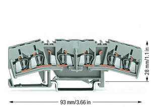 280-675 Двухпотенциальные клеммы; 2,5 мм2; центральная маркировка; для DIN-рейки 35 x 15 и 35 x 7,5; CAGE CLAMP