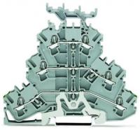 2002-3257 Трехуровневые клеммы; Клеммы с заземлением проводника / проходные / проходные клеммы; PE/L/L; с нанесением маркировки; подходят для исполнений Ex e II; для DIN-рейки 35 x 15 и 35 x 7,5; 2,5 мм2; Push-in CAGE CLAMP