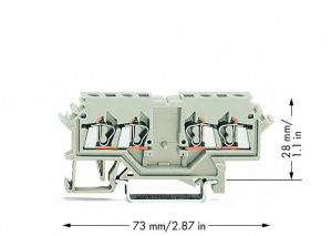 280-989 Двухпотенциальные клеммы; 2,5 мм2; подходят для исполнений Ex e II; боковые маркировочные разъемы; для DIN-рейки 35 x 15 и 35 x 7,5; CAGE CLAMP