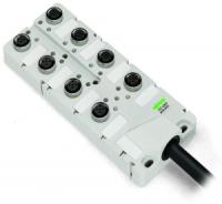 757-264/000-010 Коробка для подключения датчиков / исполнительных устройств М12; 6-канальные; 4-пол.; Соединительный кабель 10 м