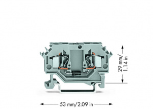 281-603/281-411 Компонентная клемма; 2-проводн.; с диодом 1N4007; анод справа; для DIN-рейки 35 x 15 и 35 x 7,5; 4 mm2; CAGE CLAMP
