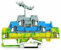 280-547 Трехуровневые клеммы; Клеммы с заземлением проводника / проходные / проходные клеммы; с нанесением маркировки; для DIN-рейки 35 x 15 и 35 x 7,5; 2,5 мм2; CAGE CLAMP