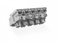 294-8125 Соединитель для светильников; нажимная кнопка, внешняя; для Linect; с прямым заземляющим контактом; L2 / N2 / L / PE / N; 5-пол.; Код. L; Стор. свет.: для одножильных проводников; Инст. стор.: для всех типов проводников; макс. 2,5 мм2; Темп. окру