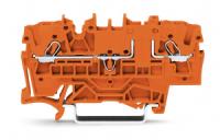 2002-1672 2-проводные клеммы с размыкателем / тестовые клеммы; с возможностью тестирования; оранжевый размыкатель; для DIN-рейки 35 x 15 и 35 x 7,5; 2,5 мм2; Push-in CAGE CLAMP