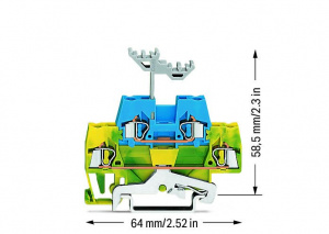 280-537 Двухуровневые клеммы; Клеммы с заземлением проводника / проходные клеммы; с нанесением маркировки; для DIN-рейки 35 x 15 и 35 x 7,5; 2,5 мм2; CAGE CLAMP