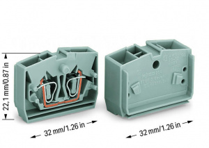 264-321 2-проводные центральные клеммы; без кнопок; 2,5 мм2; CAGE CLAMP