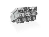 294-8124 Соединитель для светильников; нажимная кнопка, внешняя; для Linect; с прямым заземляющим контактом; 1/L2-2/L-PE-N; 4-пол.; Код. A; Стор. свет.: для одножильных проводников; Инст. стор.: для всех типов проводников; макс. 2,5 мм2; Темп. окруж. сред