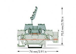 280-542 Двухуровневые клеммы; Проходные / проходные клеммы; с дополнительной позицией для перемычки на нижнем уровне; для DIN-рейки 35 x 15 и 35 x 7,5; 2,5 мм2; CAGE CLAMP